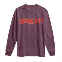 Kansas City Long Sleeve Shirt Retro Style 90s Vintage Unisex Varisty - Wonder Print Shop