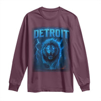 Retro Detroit Football Long Sleeve Shirt Love Lions Bootleg Vintage Rap Tee - Wonder Print Shop