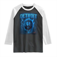 Retro Detroit Football Raglan Shirt Love Lions Bootleg Vintage Rap Tee - Wonder Print Shop
