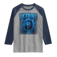 Retro Detroit Football Raglan Shirt Love Lions Bootleg Vintage Rap Tee - Wonder Print Shop