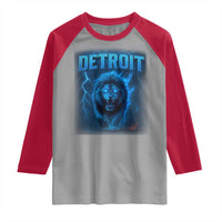 Retro Detroit Football Raglan Shirt Love Lions Bootleg Vintage Rap Tee - Wonder Print Shop