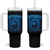 Retro Detroit Football Tumbler With Handle Love Lions Bootleg Vintage Rap Tee - Wonder Print Shop