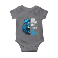 Go Lions Baby Onesie Funny 4th Down F*ck It Blue Lion Fan - Wonder Print Shop