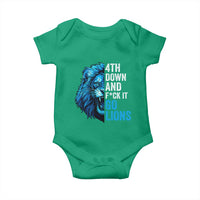 Go Lions Baby Onesie Funny 4th Down F*ck It Blue Lion Fan - Wonder Print Shop