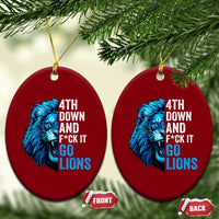 Go Lions Ceramic Ornament Funny 4th Down F*ck It Blue Lion Fan - Wonder Print Shop