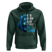 Go Lions Hoodie Funny 4th Down F*ck It Blue Lion Fan - Wonder Print Shop
