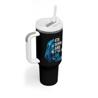Go Lions Tumbler With Handle Funny 4th Down F*ck It Blue Lion Fan - Wonder Print Shop