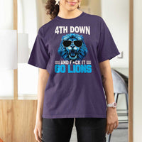 4th Down F*ck It Go Lions T Shirt For Women Funny Bold Game Day - Wonder Print Shop