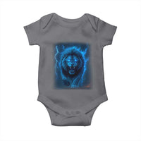 Vintage Classic Blue Lion Bootleg Graphic Baby Onesie - Wonder Print Shop