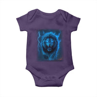 Vintage Classic Blue Lion Bootleg Graphic Baby Onesie - Wonder Print Shop
