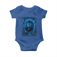 Vintage Classic Blue Lion Bootleg Graphic Baby Onesie - Wonder Print Shop