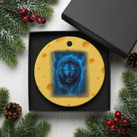 Vintage Classic Blue Lion Bootleg Graphic Ceramic Ornament - Wonder Print Shop