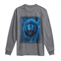 Vintage Classic Blue Lion Bootleg Graphic Long Sleeve Shirt - Wonder Print Shop