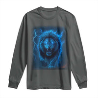 Vintage Classic Blue Lion Bootleg Graphic Long Sleeve Shirt - Wonder Print Shop