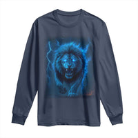 Vintage Classic Blue Lion Bootleg Graphic Long Sleeve Shirt - Wonder Print Shop