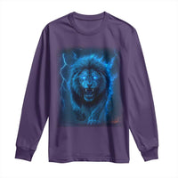 Vintage Classic Blue Lion Bootleg Graphic Long Sleeve Shirt - Wonder Print Shop