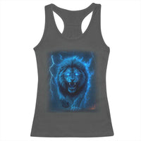 Vintage Classic Blue Lion Bootleg Graphic Racerback Tank Top - Wonder Print Shop