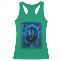 Vintage Classic Blue Lion Bootleg Graphic Racerback Tank Top - Wonder Print Shop