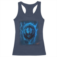 Vintage Classic Blue Lion Bootleg Graphic Racerback Tank Top - Wonder Print Shop