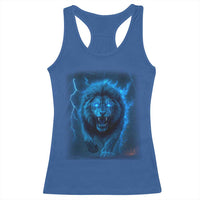 Vintage Classic Blue Lion Bootleg Graphic Racerback Tank Top - Wonder Print Shop