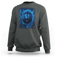 Vintage Classic Blue Lion Bootleg Graphic Sweatshirt - Wonder Print Shop
