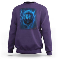 Vintage Classic Blue Lion Bootleg Graphic Sweatshirt - Wonder Print Shop