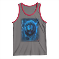 Vintage Classic Blue Lion Bootleg Graphic Tank Top - Wonder Print Shop