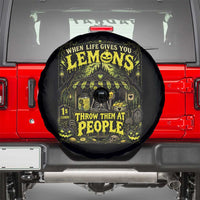 When Life Gives You Lemons Throw Them At People Spare Tire Cover Funny Skeleton Halloween Gothic Lemonade Graphic