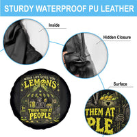 When Life Gives You Lemons Throw Them At People Spare Tire Cover Funny Skeleton Halloween Gothic Lemonade Graphic