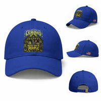 When Life Gives You Lemons Throw Them At People Baseball Cap Funny Skeleton Halloween Gothic Lemonade Graphic
