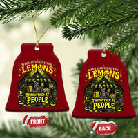 When Life Gives You Lemons Throw Them At People Ceramic Ornament Funny Skeleton Halloween Gothic Lemonade Graphic