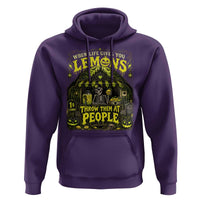 When Life Gives You Lemons Throw Them At People Hoodie Funny Skeleton Halloween Gothic Lemonade Graphic