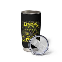 When Life Gives You Lemons Throw Them At People Tumbler Cup Funny Skeleton Halloween Gothic Lemonade Graphic
