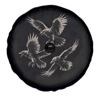 Flying Raven Crow Spare Tire Cover Vintage Dark Academia Gothic Black Bird Graphic