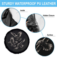 Flying Raven Crow Spare Tire Cover Vintage Dark Academia Gothic Black Bird Graphic