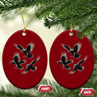 Flying Raven Crow Ceramic Ornament Vintage Dark Academia Gothic Black Bird Graphic