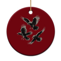 Flying Raven Crow Ceramic Ornament Vintage Dark Academia Gothic Black Bird Graphic