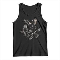 Flying Raven Crow Tank Top Vintage Dark Academia Gothic Black Bird Graphic