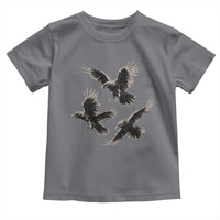 Flying Raven Crow Toddler T Shirt Vintage Dark Academia Gothic Black Bird Graphic