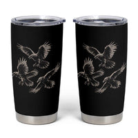 Flying Raven Crow Tumbler Cup Vintage Dark Academia Gothic Black Bird Graphic