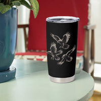 Flying Raven Crow Tumbler Cup Vintage Dark Academia Gothic Black Bird Graphic