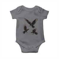 Flying Raven Crow Baby Onesie Black Bird Gothic Occult Cyber Y2K Dark Academia Ravens Graphic