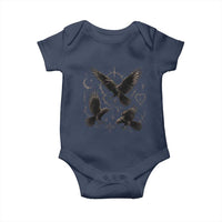Flying Raven Crow Baby Onesie Black Bird Gothic Occult Cyber Y2K Dark Academia Ravens Graphic