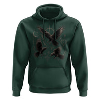Flying Raven Crow Hoodie Black Bird Gothic Occult Cyber Y2K Dark Academia Ravens Graphic