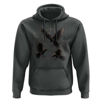 Flying Raven Crow Hoodie Black Bird Gothic Occult Cyber Y2K Dark Academia Ravens Graphic