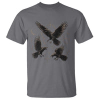 Flying Raven Crow T Shirt Black Bird Gothic Occult Cyber Y2K Dark Academia Ravens Graphic