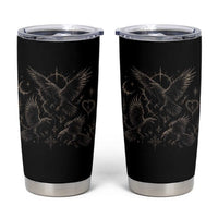 Flying Raven Crow Tumbler Cup Black Bird Gothic Occult Cyber Y2K Dark Academia Ravens Graphic