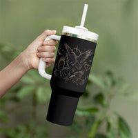 Flying Raven Crow Tumbler With Handle Black Bird Gothic Occult Cyber Y2K Dark Academia Ravens Graphic