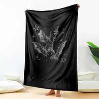 Three Bats Y2k Throw Blanket Vintage 90s Style Bat Gothic Occult Halloween Bat Graphic