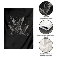 Three Bats Y2k Garden Flag Vintage 90s Style Bat Gothic Occult Halloween Bat Graphic